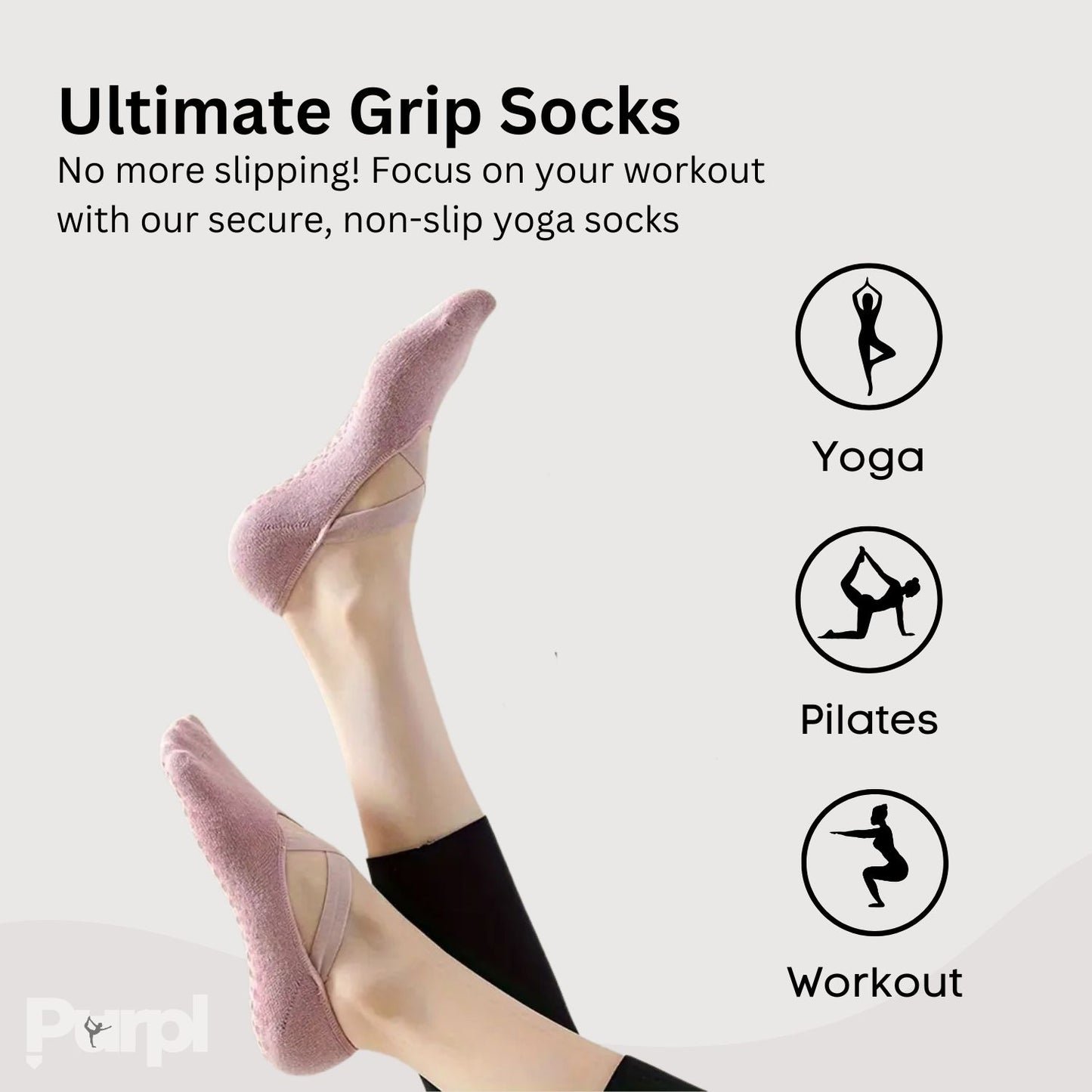 Purpl™ Soft Yoga Socks